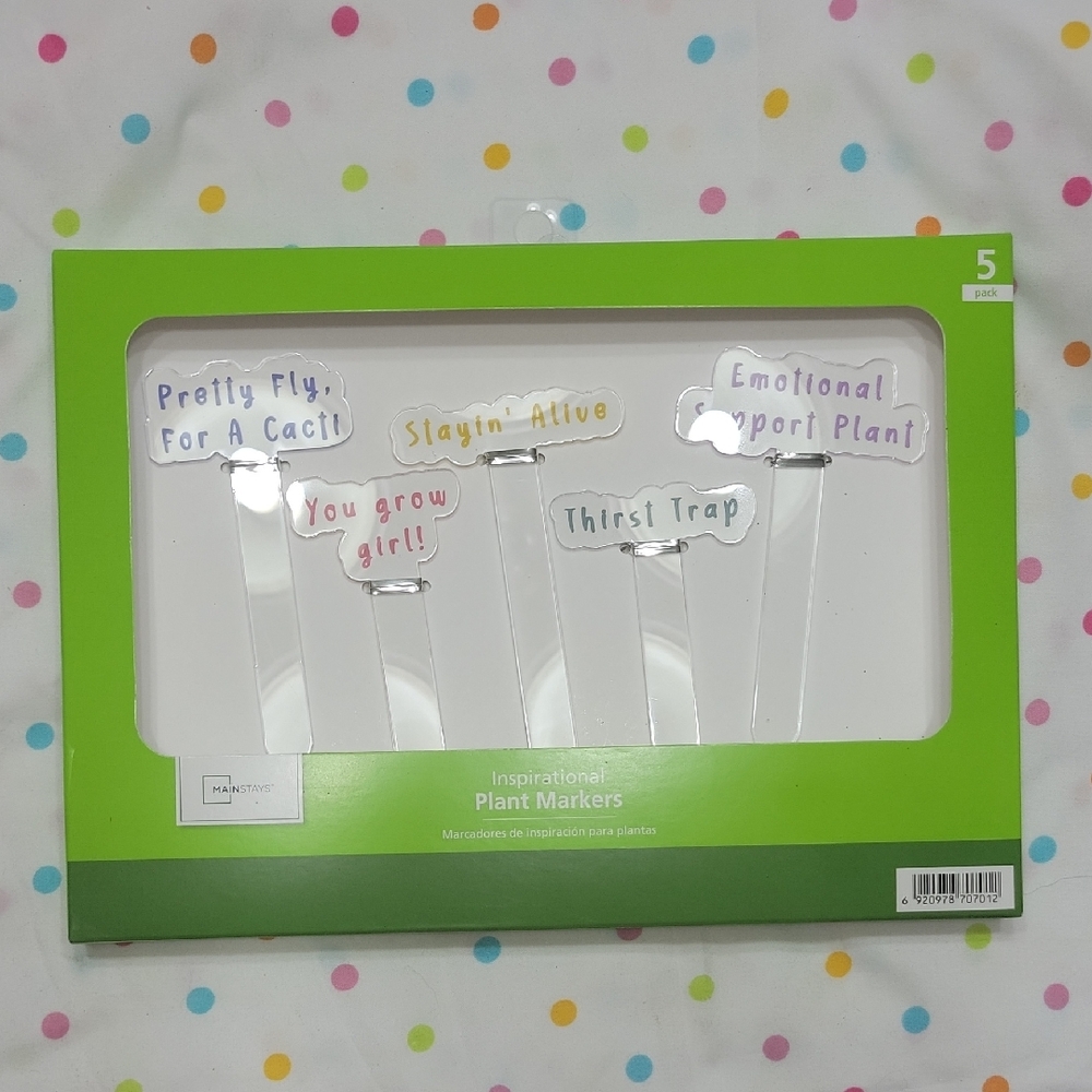 Mainstays Inspirational Plant Markers - Green and Multicolor